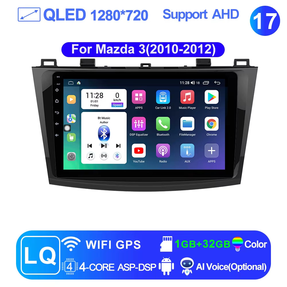 Pro AI Voice Car Android 14 Radio Multimedia Video Player for Mazda 3 2004 -2013 Maxx Axel Carplay 2 Din Dvd Gps Atuoradio