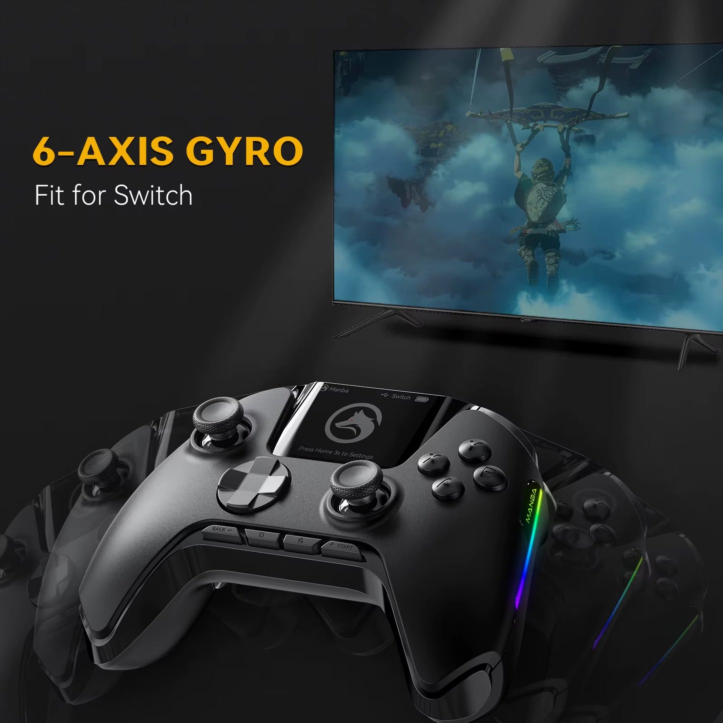 Manbaone 50 V2 Smart Wireless Gamepad Pc Bluetooth Joystick Controller Joystick 2 Inch Screen Steam Mobile Game Controller