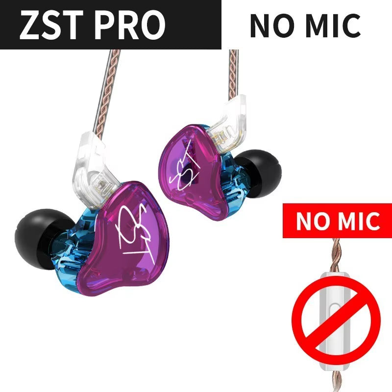 ZST Hybrid Technology 1DD+1BA Earphones 3.5Mm in Ear Monitors Noise Cancelling Hifi Music Sports Bass Earbuds Headset