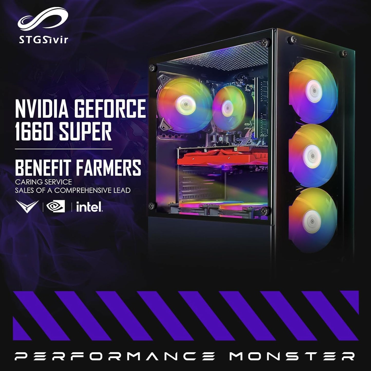 Stgsivir ,PC Gaming,Ordenador De Sobremesa Core I7 up to 3.9Ghz,Gtx 1660 S,16GB RAM,512G Ssd,Wifi,Bt 5.0,6 Fans,Windows 10 H64