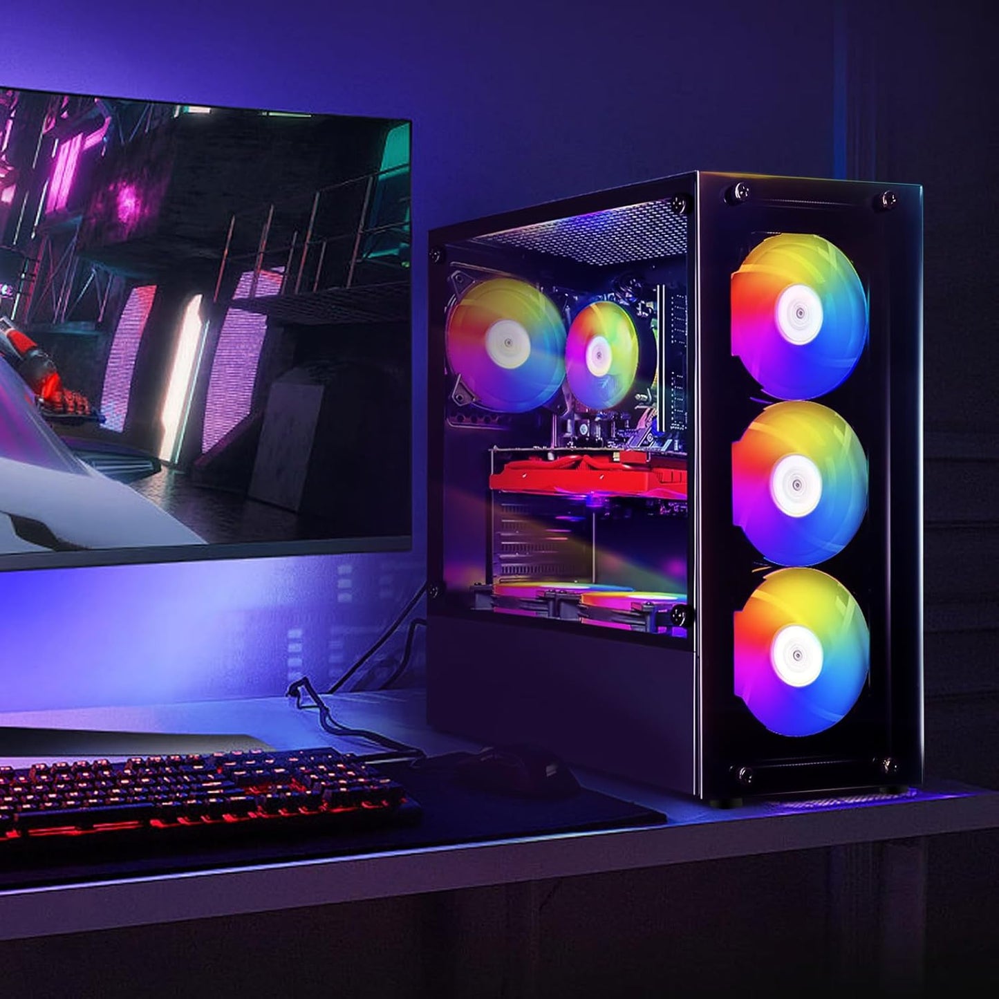 Stgsivir ,PC Gaming,Ordenador De Sobremesa Core I7 up to 3.9Ghz,Gtx 1660 S,16GB RAM,512G Ssd,Wifi,Bt 5.0,6 Fans,Windows 10 H64