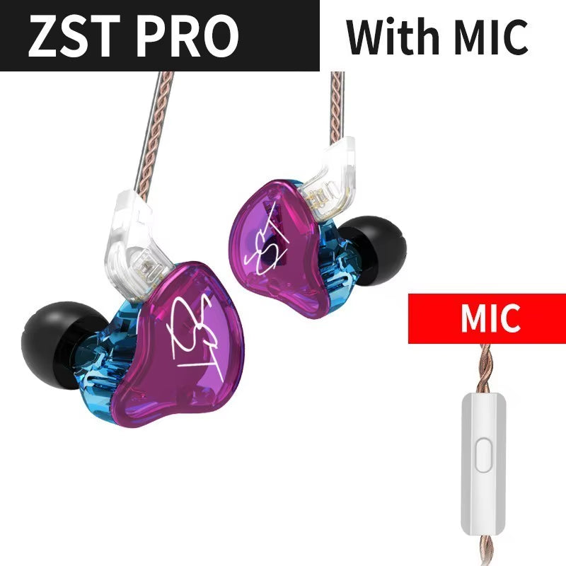 ZST Hybrid Technology 1DD+1BA Earphones 3.5Mm in Ear Monitors Noise Cancelling Hifi Music Sports Bass Earbuds Headset