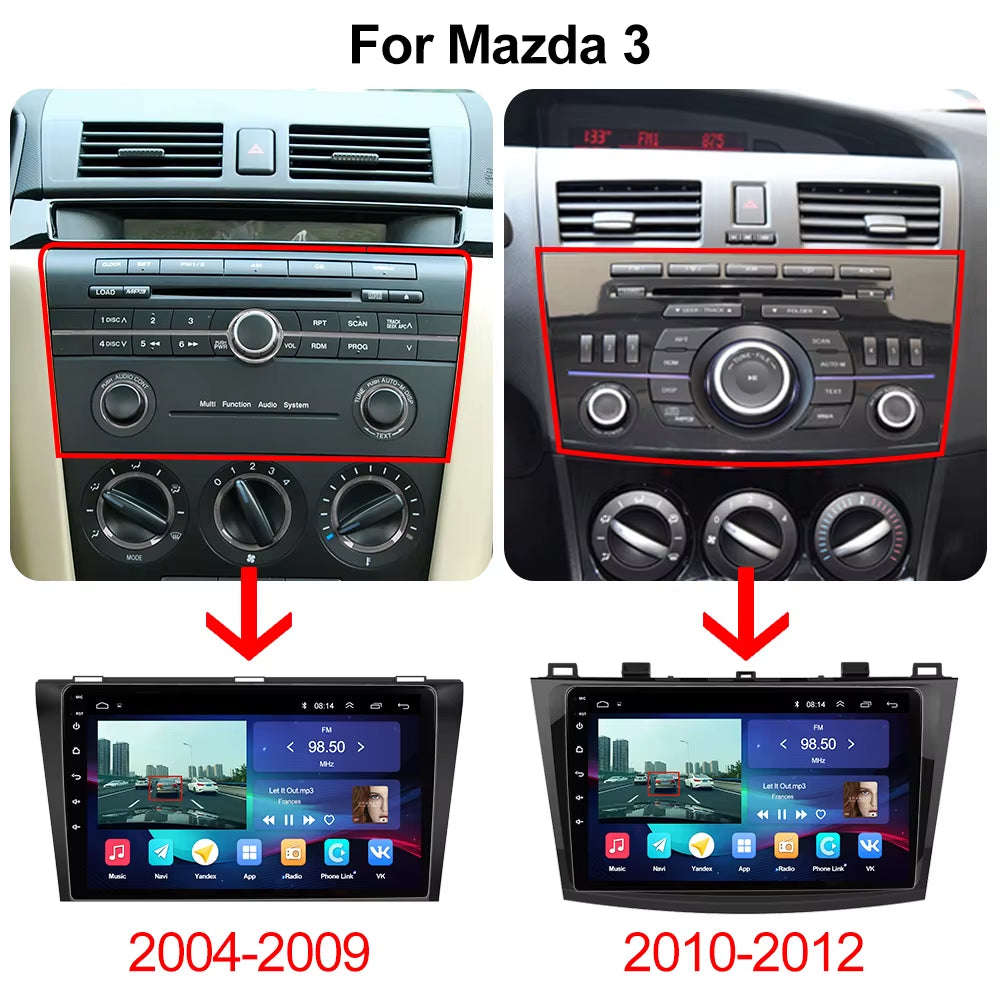 Pro AI Voice Car Android 14 Radio Multimedia Video Player for Mazda 3 2004 -2013 Maxx Axel Carplay 2 Din Dvd Gps Atuoradio