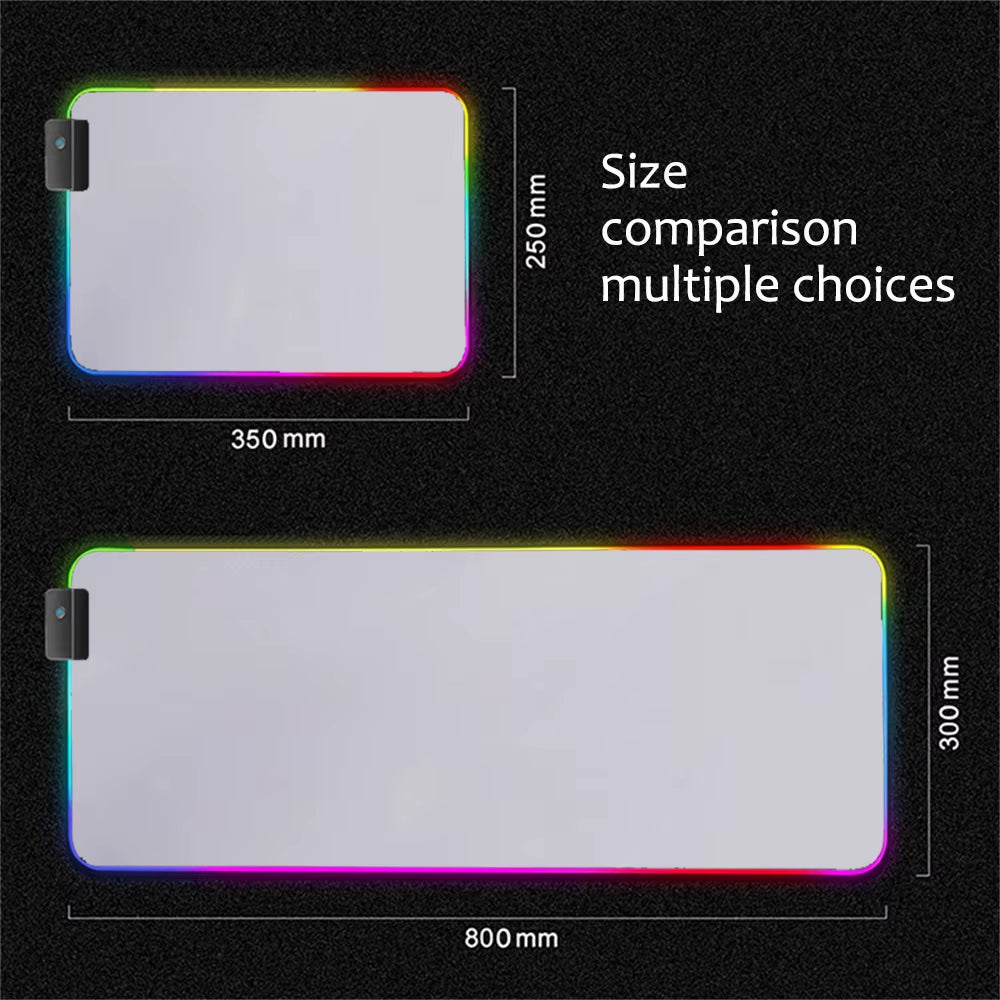 Pink Mousepad Rgb Monochrome Background Gaming Mouse Pad with Backlight LED Laptop Gamer Keyboard Gaming Accessories Desk Mat Pc