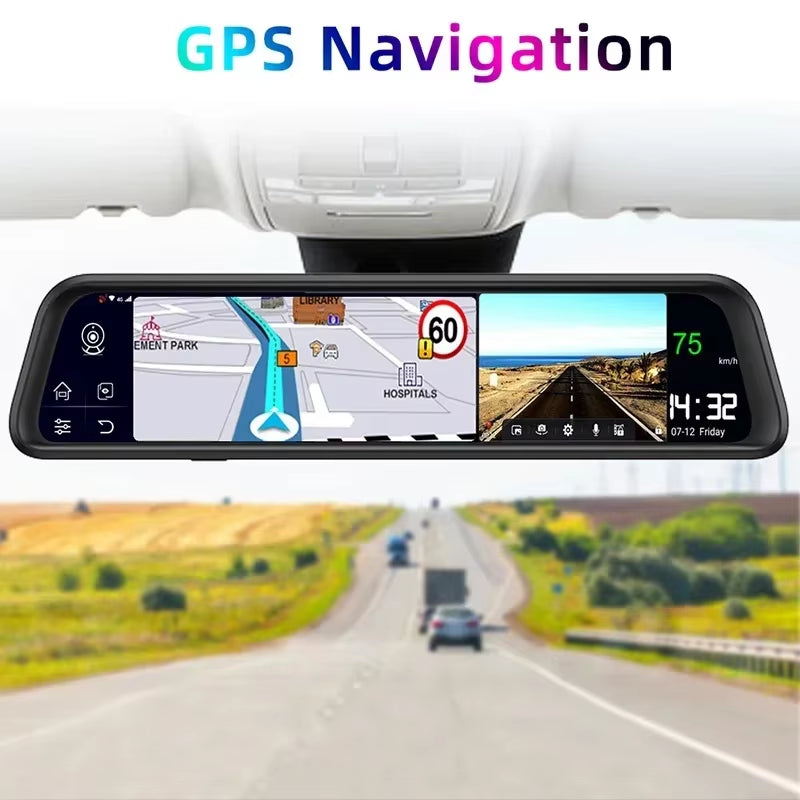 4G RAM Smart Android 8.1 Car Mirror DVR GPS Navigation HD 1080P Video Recorder Camera ADAS 32G ROM Add Original Bracket