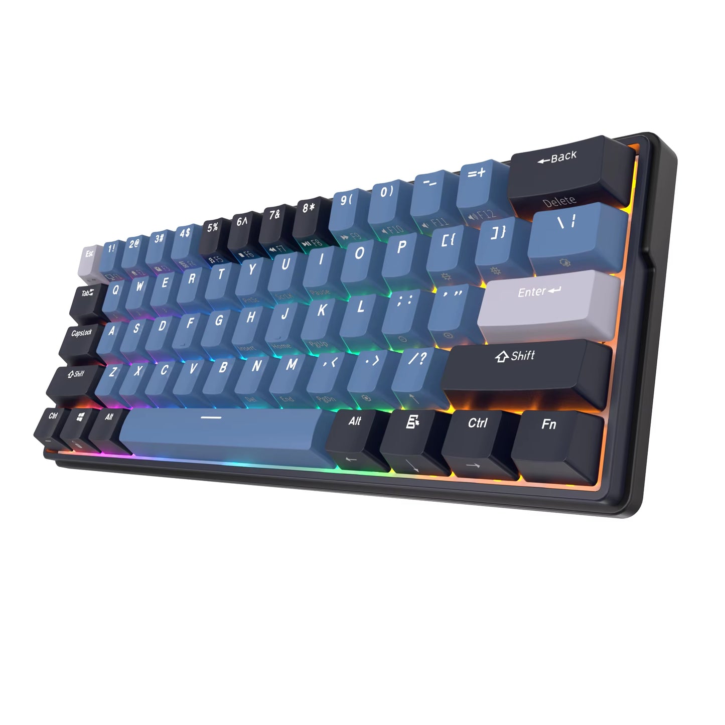 ROYAL KLUDGE RK61 plus 2.4G Wireless Bluetooh Mechanical Keyboard 61 Keys 60% Compact RGB Backlit Hot-Swappable Gaming Keyboards