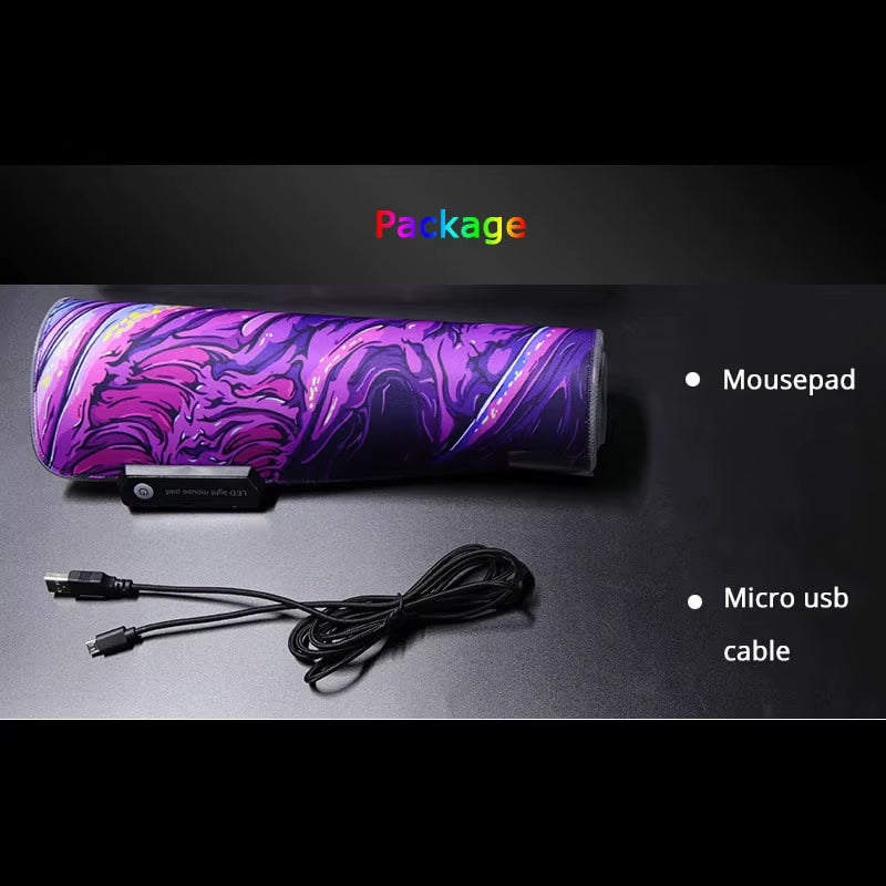 Pink Mousepad Rgb Monochrome Background Gaming Mouse Pad with Backlight LED Laptop Gamer Keyboard Gaming Accessories Desk Mat Pc
