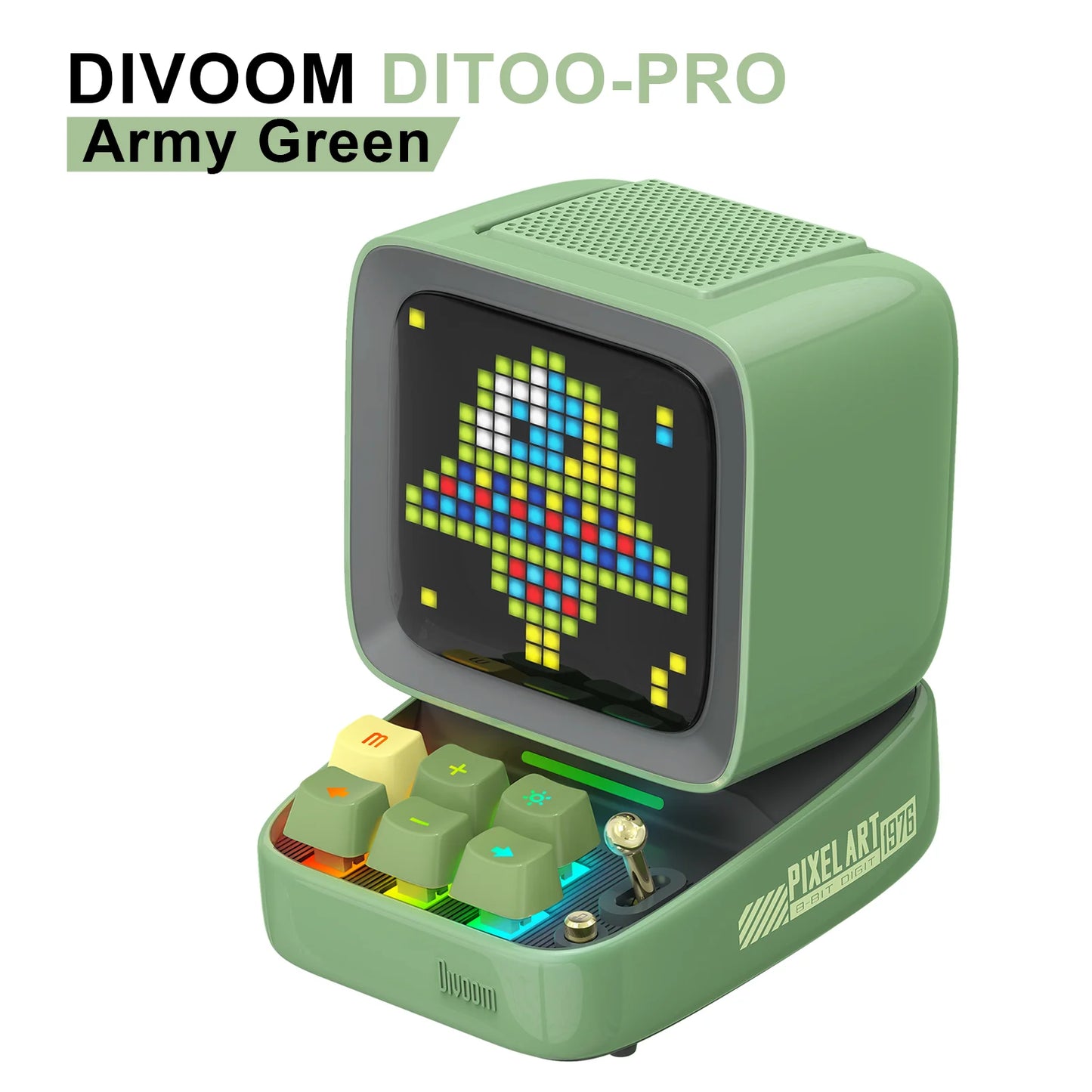 Ditoo-Pro Retro Pixel Art Bluetooth Portable Speaker Alarm Clock DIY LED Display Board, Cute Gift Home Light Decoration