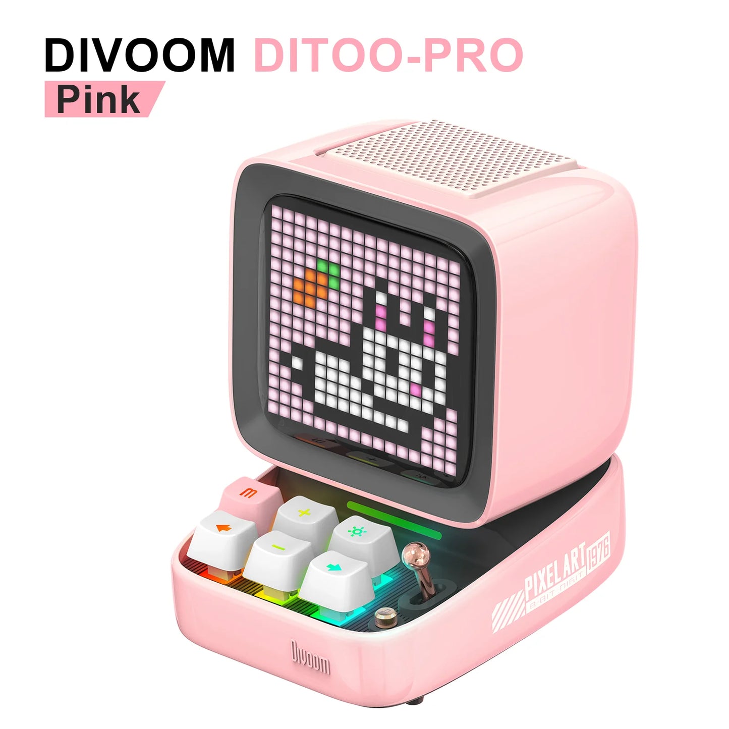 Ditoo-Pro Retro Pixel Art Bluetooth Portable Speaker Alarm Clock DIY LED Display Board, Cute Gift Home Light Decoration