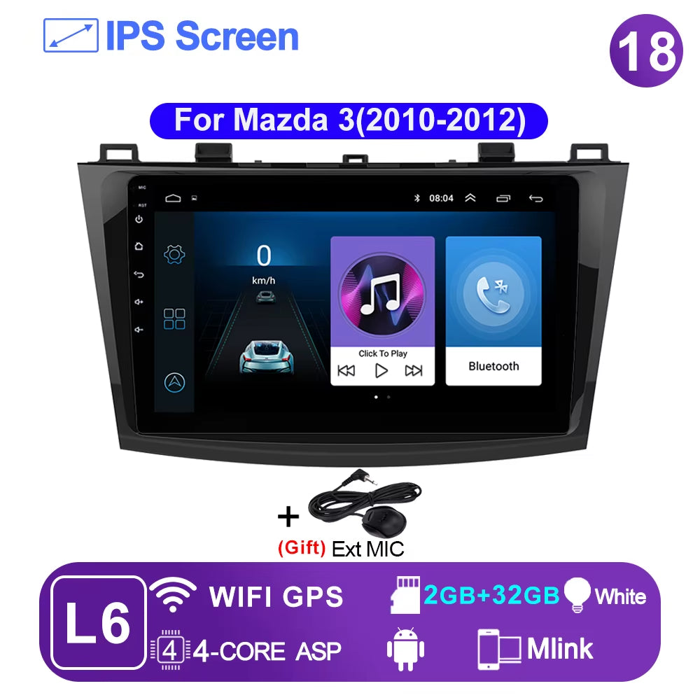 Pro AI Voice Car Android 14 Radio Multimedia Video Player for Mazda 3 2004 -2013 Maxx Axel Carplay 2 Din Dvd Gps Atuoradio
