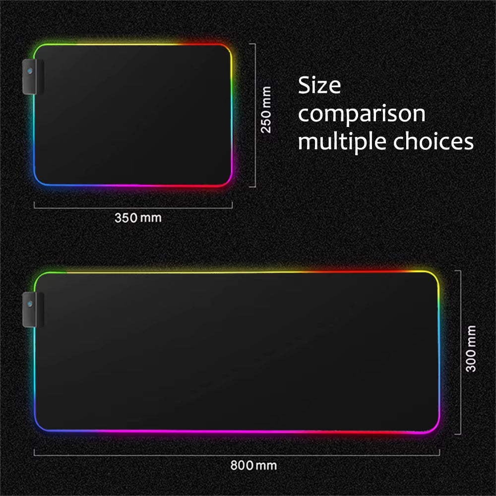 Pink Mousepad Rgb Monochrome Background Gaming Mouse Pad with Backlight LED Laptop Gamer Keyboard Gaming Accessories Desk Mat Pc