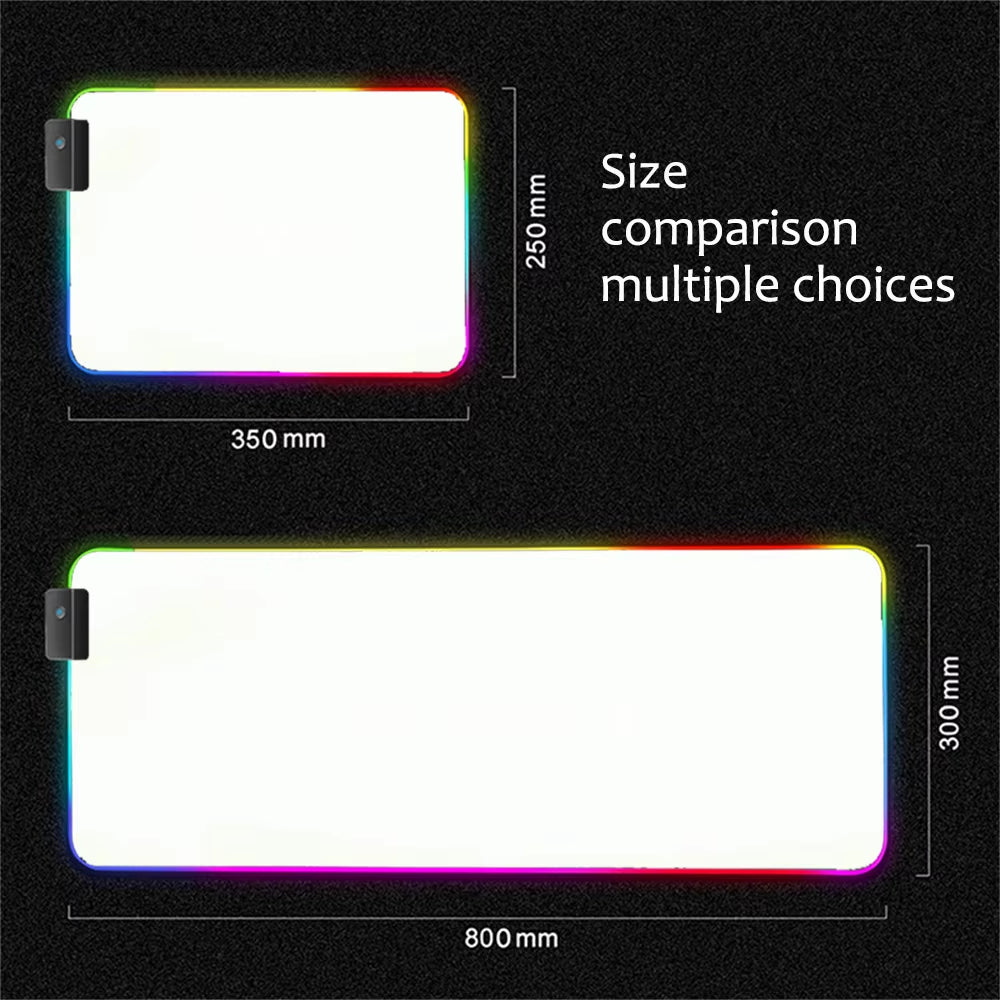 Pink Mousepad Rgb Monochrome Background Gaming Mouse Pad with Backlight LED Laptop Gamer Keyboard Gaming Accessories Desk Mat Pc