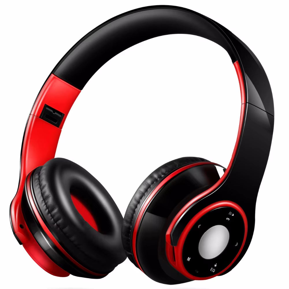 Foldable Colorful Wireless Stereo Bluetooth Over-Ear Headphones with Microphone and TF Card Play for Kids Children Women Men