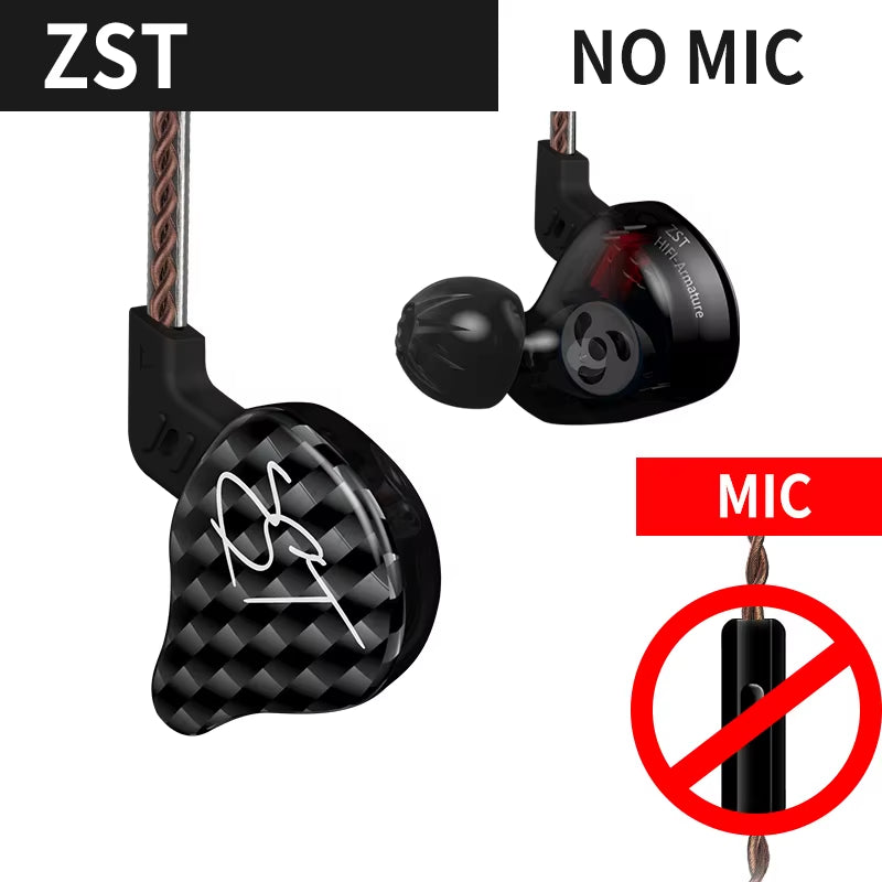 ZST Hybrid Technology 1DD+1BA Earphones 3.5Mm in Ear Monitors Noise Cancelling Hifi Music Sports Bass Earbuds Headset