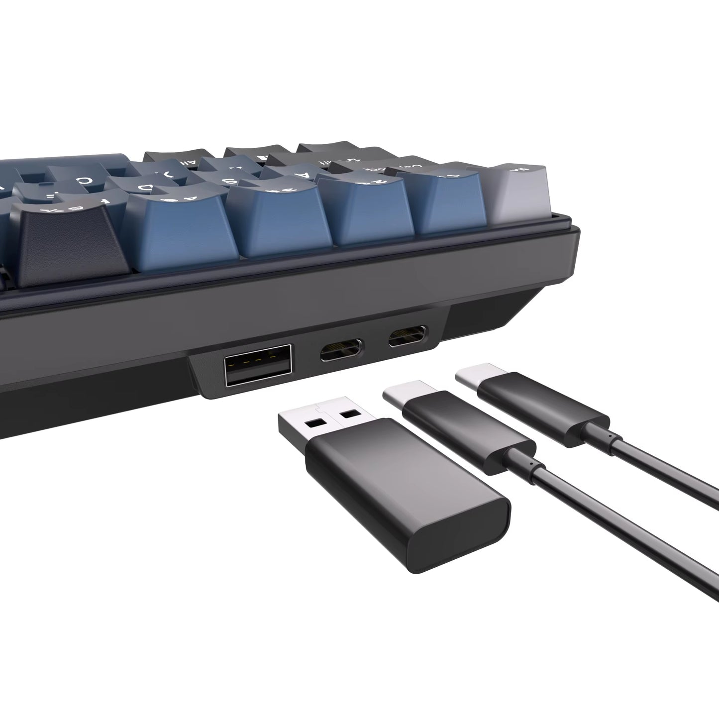 ROYAL KLUDGE RK61 plus 2.4G Wireless Bluetooh Mechanical Keyboard 61 Keys 60% Compact RGB Backlit Hot-Swappable Gaming Keyboards