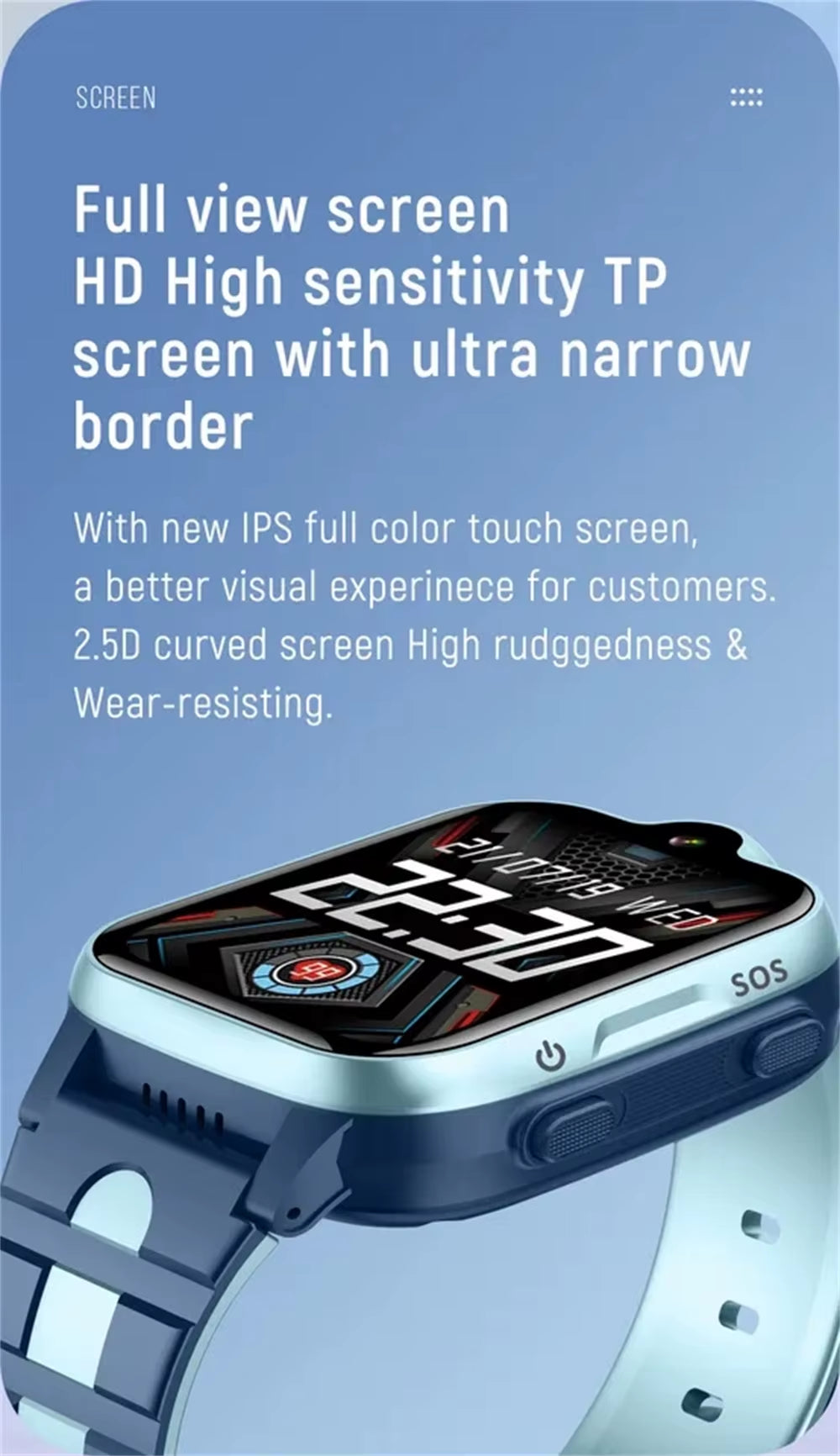 K15H 4G Kids GPS Tracker Smart Watch 700Mah Remote Tracking Listening Baby SOS Video Call SIM Phone Watch for Children K15