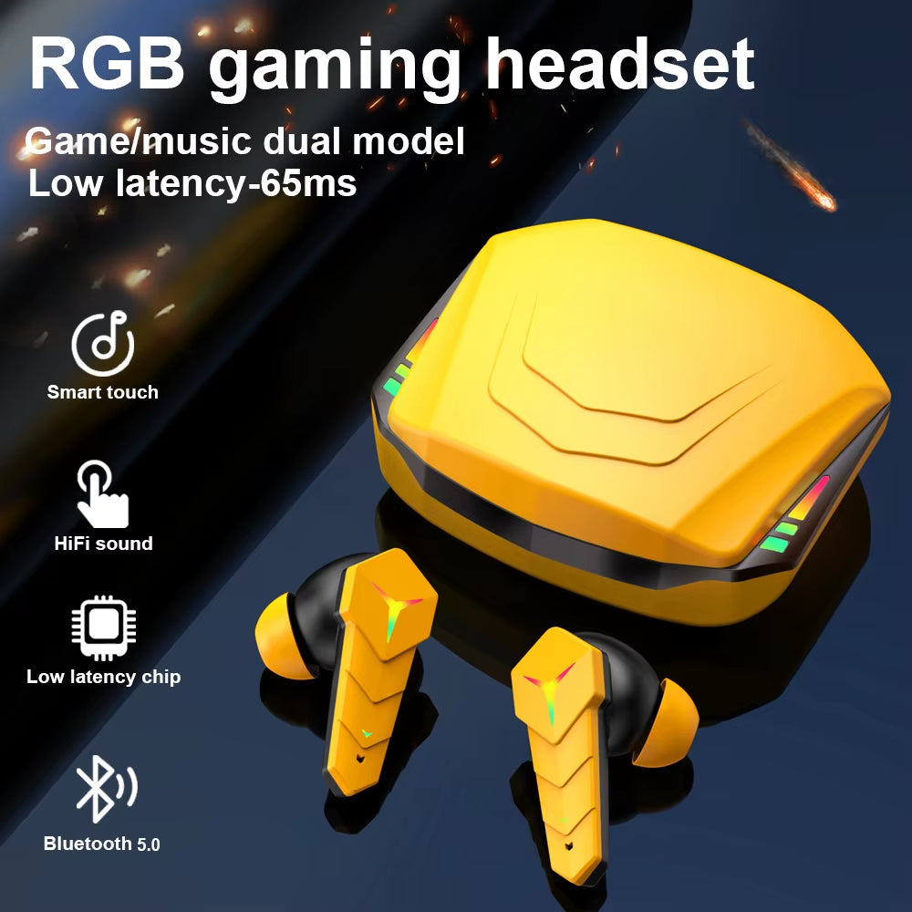 TWS Bluetooth 5.0 Earphones Gaming Headsets 65Ms Low Latency Wireless Headphones Stereo Bass Earbuds Gamer with Mic
