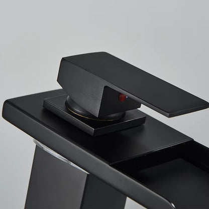 Black Smart LED Bathroom Basin Faucet 3 Color Changes Hot and Cold Water Mixer Taps Chrome Faucet Hydroelectric Power