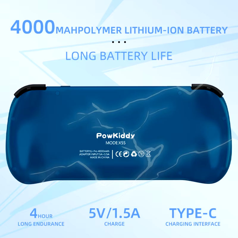 POWKIDDY X55 Open-Source Retro Handheld Game Console 5.5 Inch 1280*720 Ips Screen Built-In Wifi HD Output Children'S Gifts