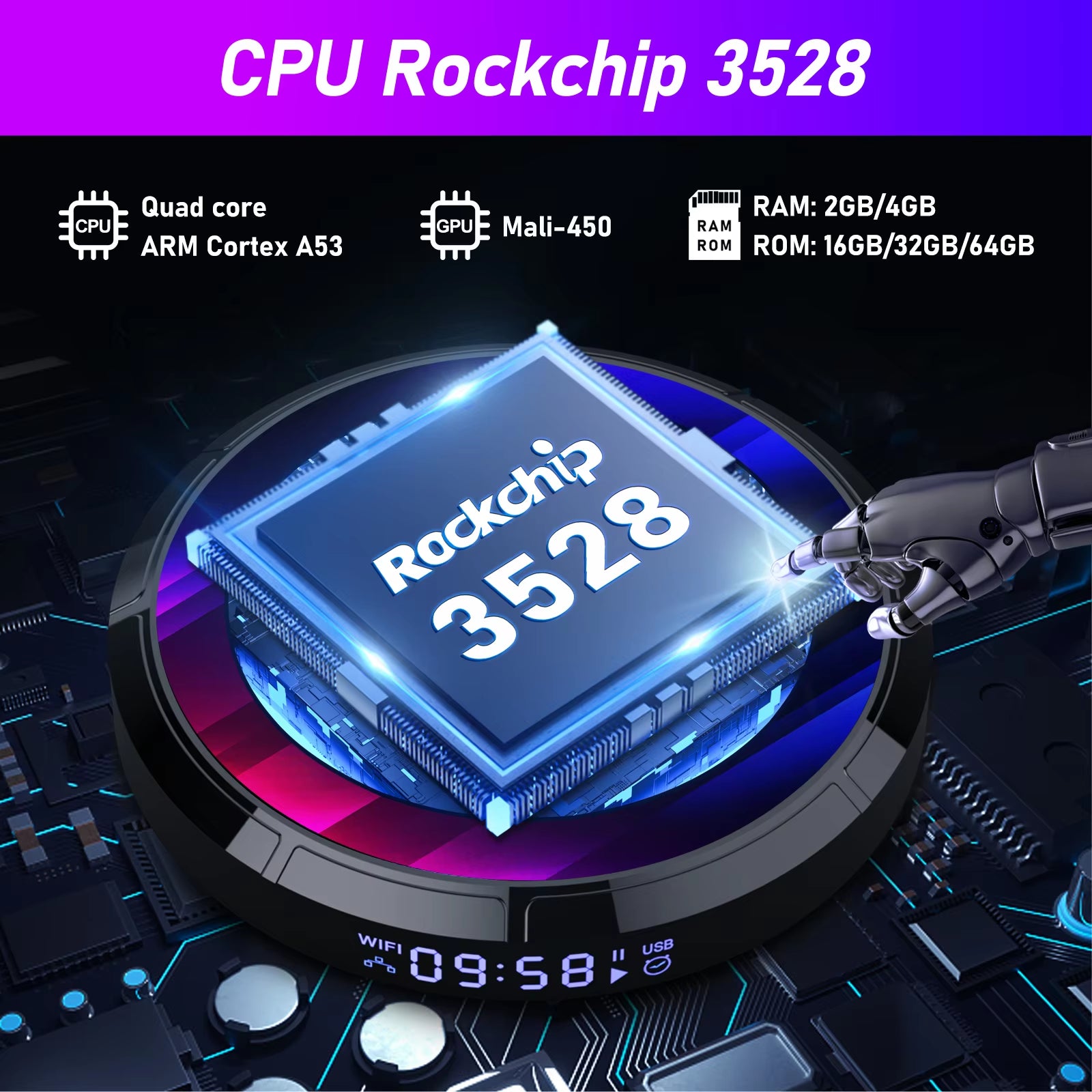 Android TV Box MAX RK3528 Android Box Support 2.4G/5.8G Wifi6 BT5.0 4K Video Set Top TV Box Decode and Play 8K 24Fps