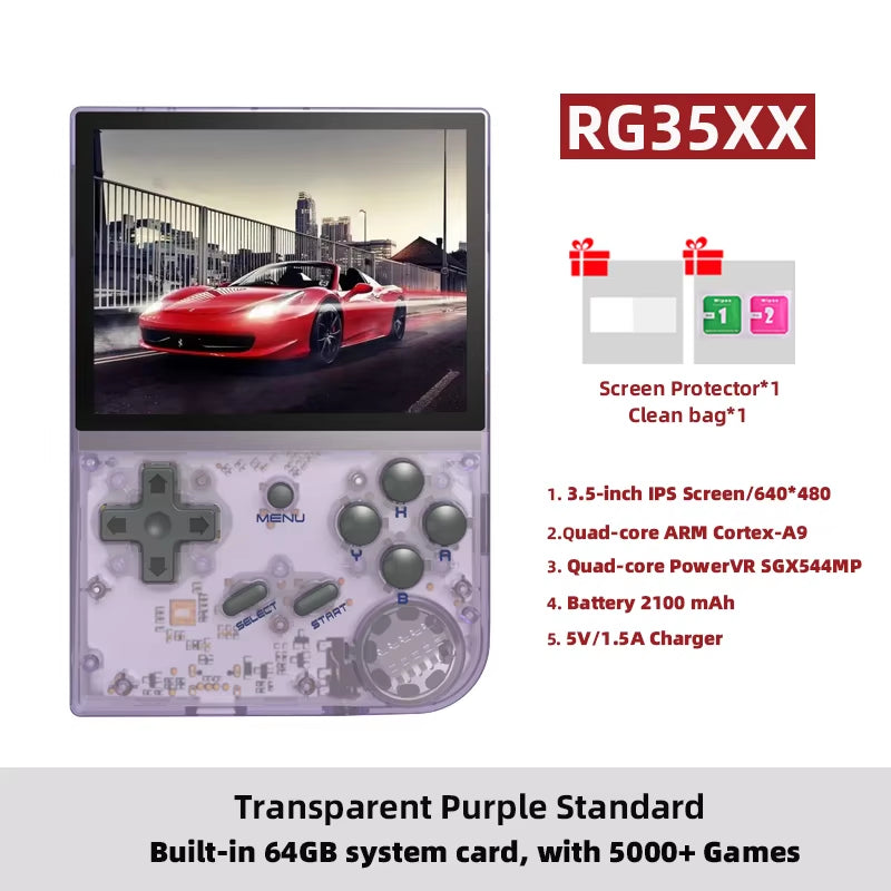 RG35XX Plus/Rg35Xx Retro Handheld Game Console 3.5″ IPS Screen Linux Portable Video Game Player Support HD-M-I TV Outpu