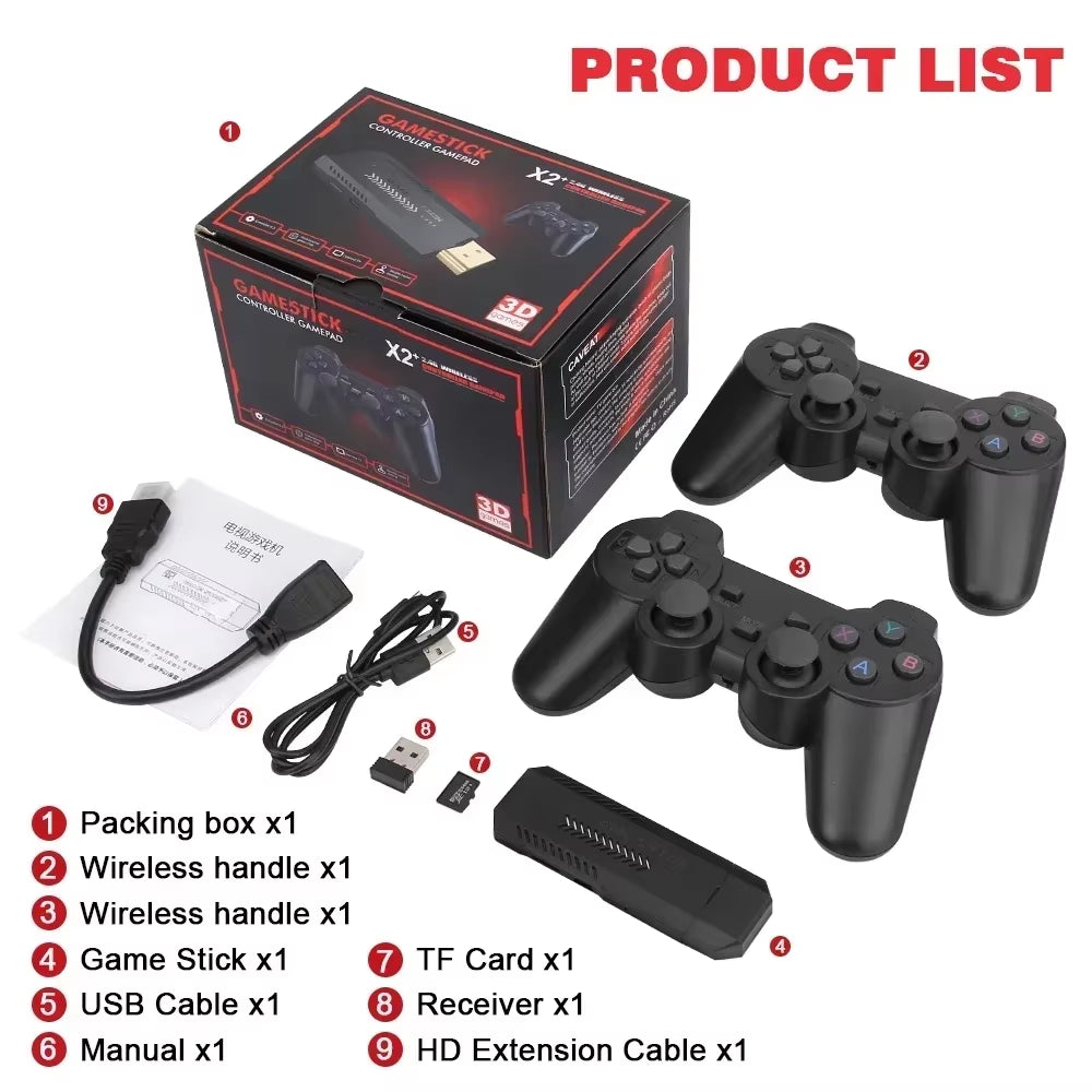 X2 plus 256G 50000 Game GD10 Pro 4K Game Player 3D HD Retro Video Game Console Wireless Controller TV 50 Emulator for Kids Gifts