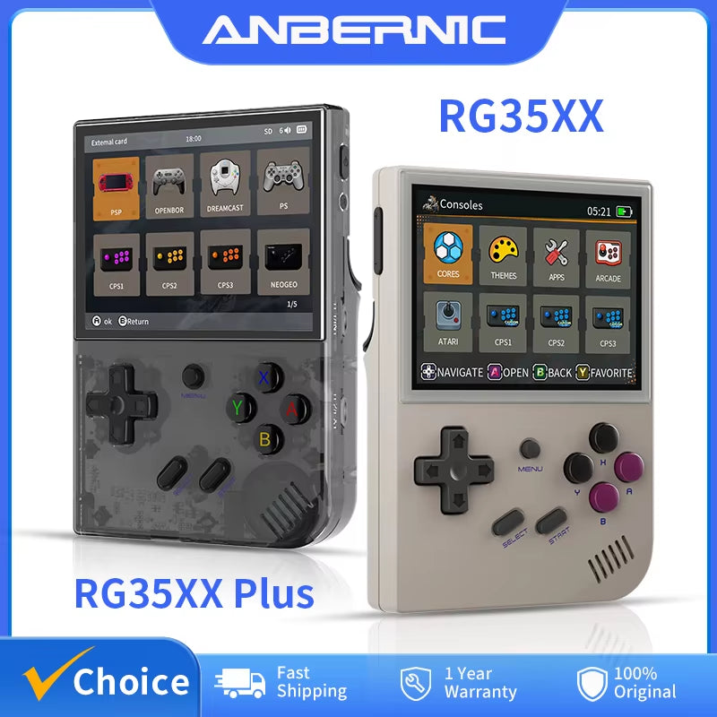 RG35XX Plus/Rg35Xx Retro Handheld Game Console 3.5″ IPS Screen Linux Portable Video Game Player Support HD-M-I TV Outpu