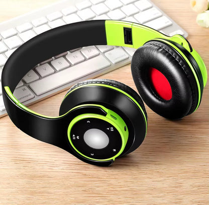 Foldable Colorful Wireless Stereo Bluetooth Over-Ear Headphones with Microphone and TF Card Play for Kids Children Women Men