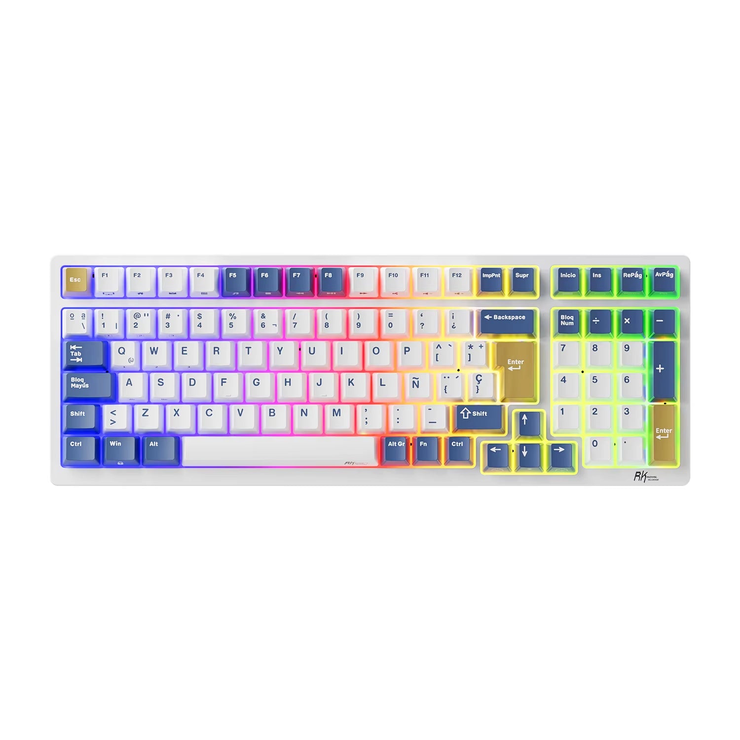 Royal Kludge 98 2.4G Wireless Gaming Mechanical Keyboard 100 Keys RGB Backlight Hot-Swappable Bluetooth Russian Keyboard