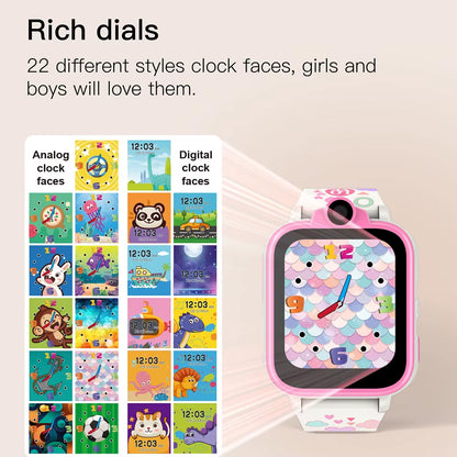 Kids Smart Watches Phone Answer Call 18 Games 2 Cameras Flashlight Pedometer Video MP3 Alarm Kids Digital Watch for Girls Boys