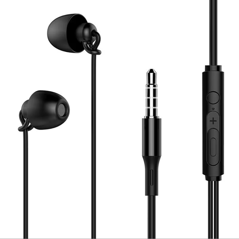 ASMR Earphone Hifi Headset Noise-Cancel Sleeping Earbud Soft Silicone Headset TPE Wire No Ear Pressure Earbuds for Xiaomi Huawei