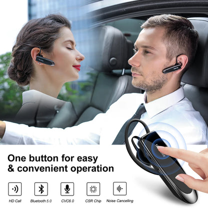 Bluetooth Headset V5.0 Wireless Earphones Headphones with Mic 24Hrs Earbuds Earpiece Mini Handsfree for Iphone Xiaomi