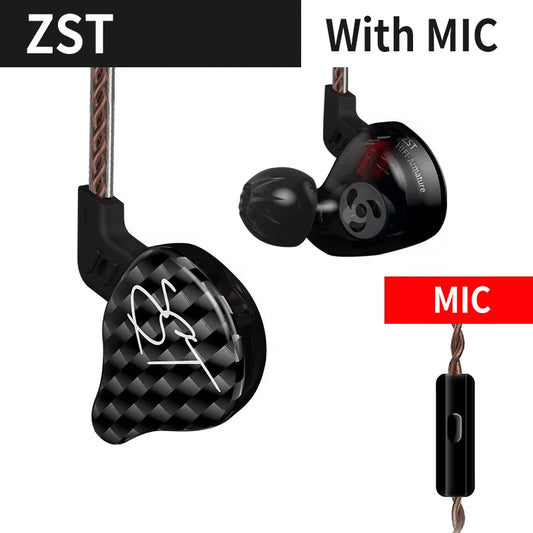 ZST Hybrid Technology 1DD+1BA Earphones 3.5Mm in Ear Monitors Noise Cancelling Hifi Music Sports Bass Earbuds Headset