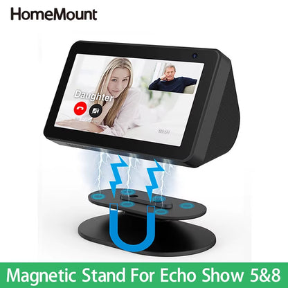 Magnetic Stand for Echo Show 8 5 1St & 2Nd Speaker Adjustable Holder Mount with Anti-Slip Accessories Tilt Function
