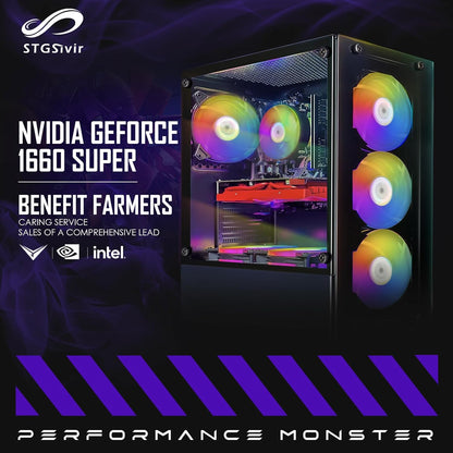 Stgsivir ,PC Gaming,Ordenador De Sobremesa Core I7 up to 3.9Ghz,Gtx 1660 S,16GB RAM,512G Ssd,Wifi,Bt 5.0,6 Fans,Windows 10 H64