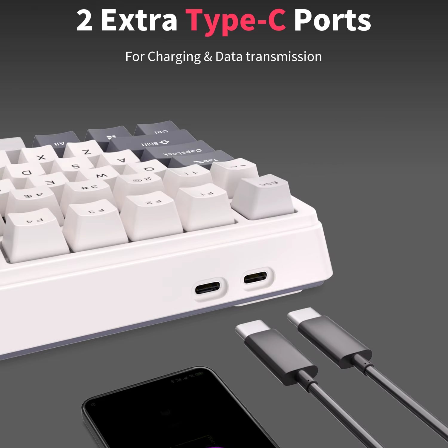 H81 Royal Kludge Gasket Structure Tri-Mode Mechanical Keyboard 81 Key 80% RGB Backlit 2.4G Wireless Bluetooth Gamer Keyboard