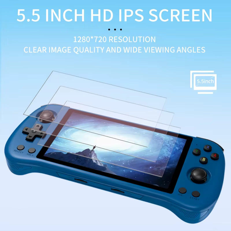 POWKIDDY X55 Open-Source Retro Handheld Game Console 5.5 Inch 1280*720 Ips Screen Built-In Wifi HD Output Children'S Gifts