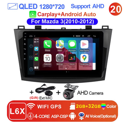 Pro AI Voice Car Android 14 Radio Multimedia Video Player for Mazda 3 2004 -2013 Maxx Axel Carplay 2 Din Dvd Gps Atuoradio