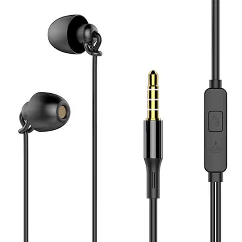 ASMR Earphone Hifi Headset Noise-Cancel Sleeping Earbud Soft Silicone Headset TPE Wire No Ear Pressure Earbuds for Xiaomi Huawei