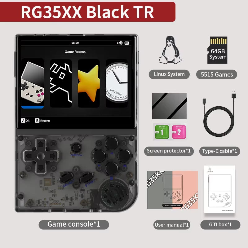 RG35XX Plus/Rg35Xx Retro Handheld Game Console 3.5″ IPS Screen Linux Portable Video Game Player Support HD-M-I TV Outpu