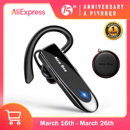 Bluetooth Headset V5.0 Wireless Earphones Headphones with Mic 24Hrs Earbuds Earpiece Mini Handsfree for Iphone Xiaomi