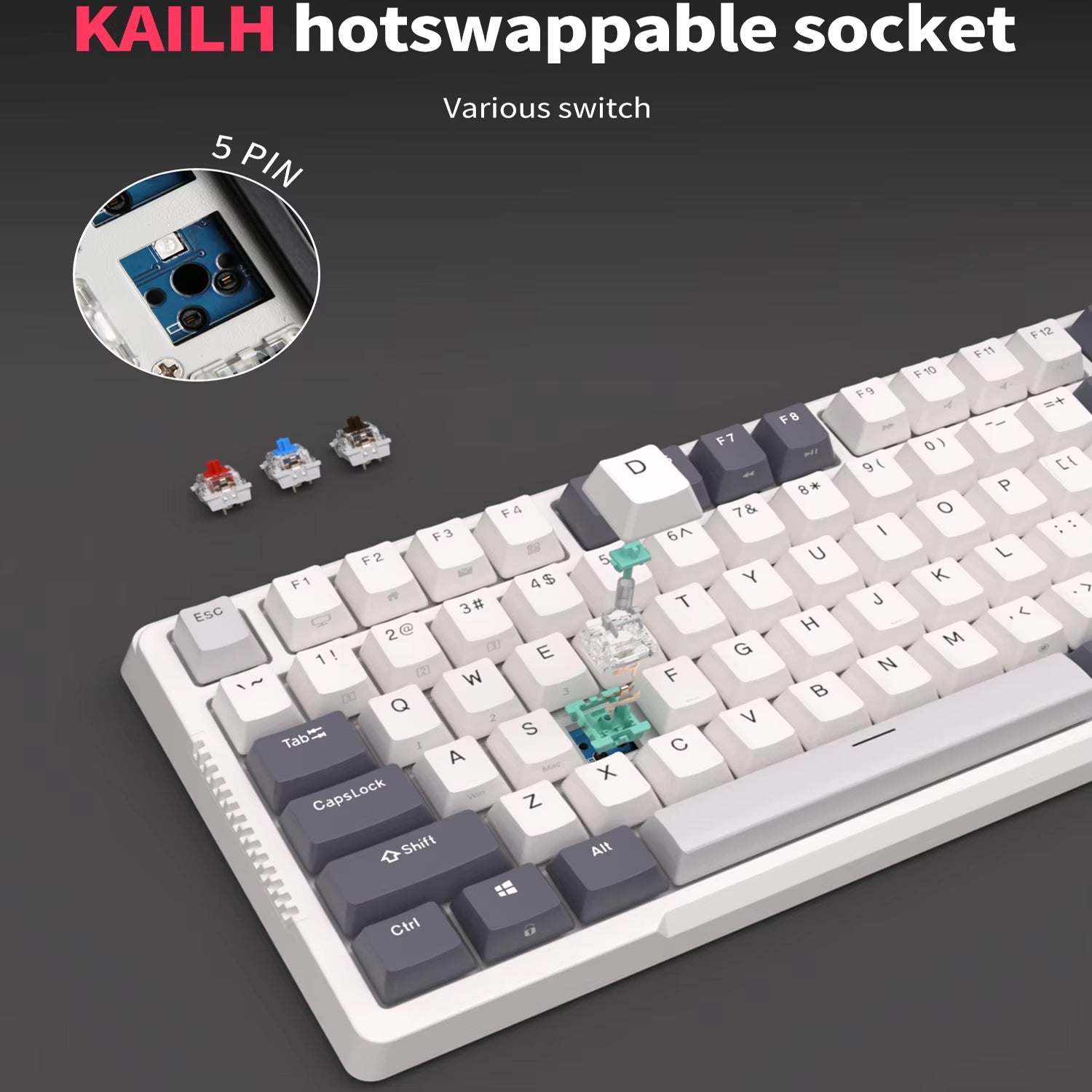 H81 Royal Kludge Gasket Structure Tri-Mode Mechanical Keyboard 81 Key 80% RGB Backlit 2.4G Wireless Bluetooth Gamer Keyboard