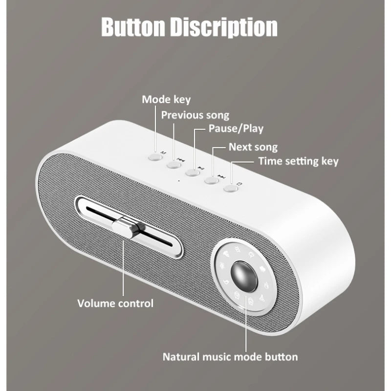 2023 New Sleeping Sound Desktop Subwoofer White Noise Instrument Pc Wireless Bluetooth Speakers 12H Long Battery Life Sound Box