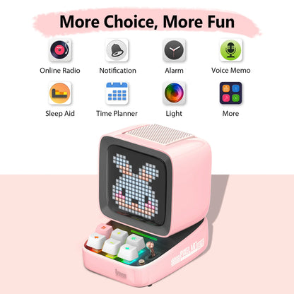 Ditoo-Pro Retro Pixel Art Bluetooth Portable Speaker Alarm Clock DIY LED Display Board, Cute Gift Home Light Decoration