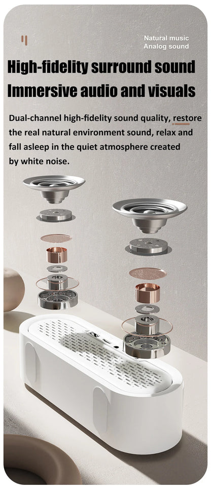 2023 New Sleeping Sound Desktop Subwoofer White Noise Instrument Pc Wireless Bluetooth Speakers 12H Long Battery Life Sound Box