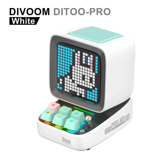Ditoo-Pro Retro Pixel Art Bluetooth Portable Speaker Alarm Clock DIY LED Display Board, Cute Gift Home Light Decoration