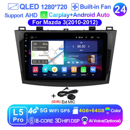 Pro AI Voice Car Android 14 Radio Multimedia Video Player for Mazda 3 2004 -2013 Maxx Axel Carplay 2 Din Dvd Gps Atuoradio