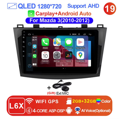 Pro AI Voice Car Android 14 Radio Multimedia Video Player for Mazda 3 2004 -2013 Maxx Axel Carplay 2 Din Dvd Gps Atuoradio