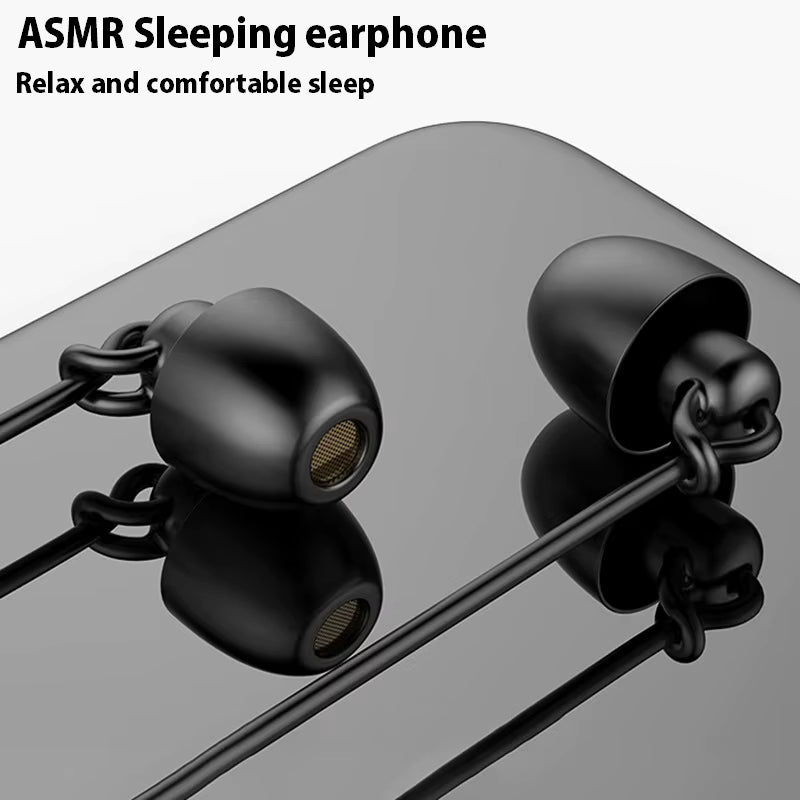 ASMR Earphone Hifi Headset Noise-Cancel Sleeping Earbud Soft Silicone Headset TPE Wire No Ear Pressure Earbuds for Xiaomi Huawei