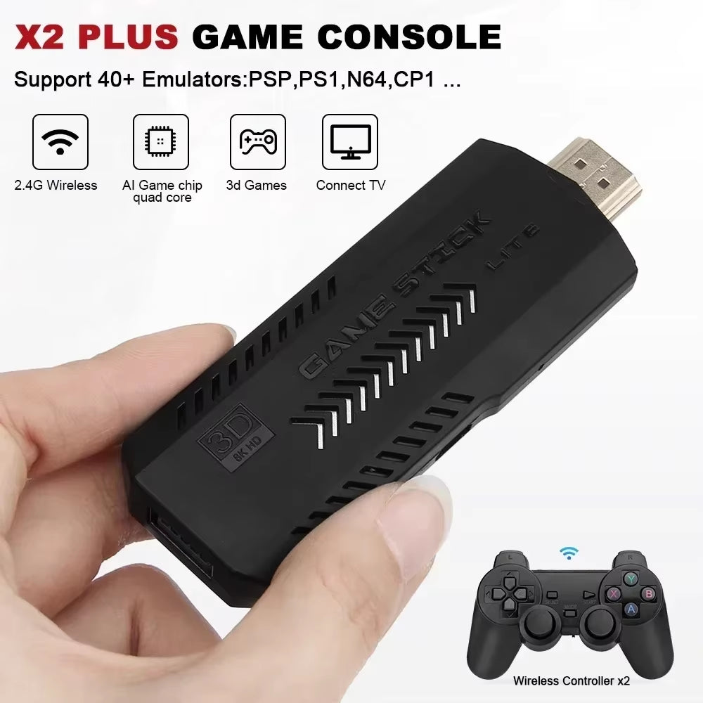 X2 plus 256G 50000 Game GD10 Pro 4K Game Player 3D HD Retro Video Game Console Wireless Controller TV 50 Emulator for Kids Gifts